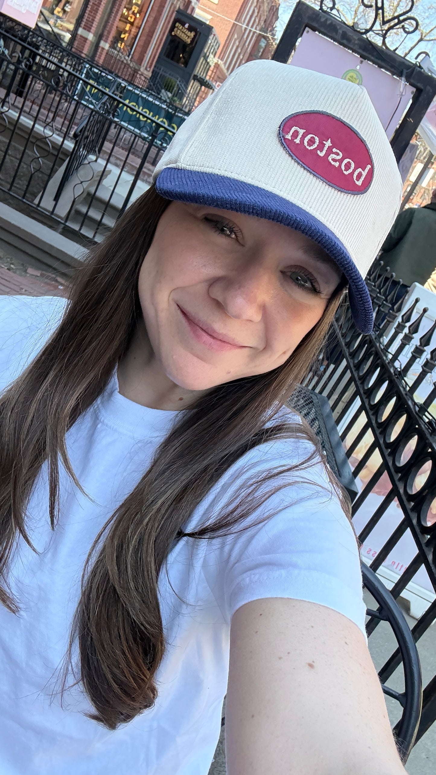 Corduroy Boston Patch Trucker Hat