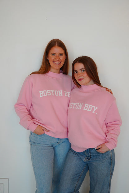 mockneck crew - soft pink