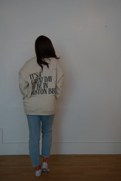 it's a great day to be in boston bby. crew