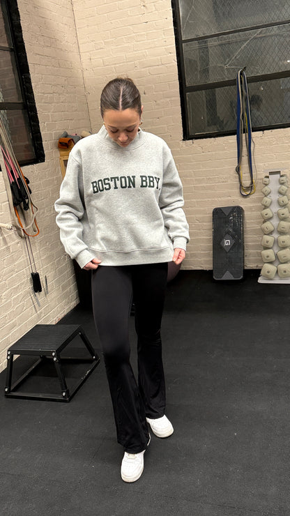 mock-neck crew - green