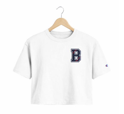 "B" baseball cropped tshirt