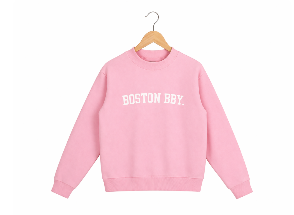 mockneck crew - soft pink