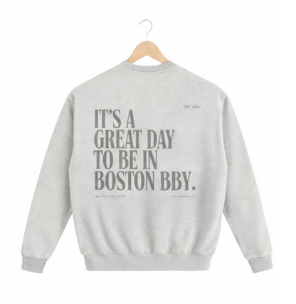 it's a great day to be in boston bby. crew