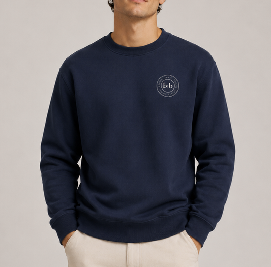 Navy Great Day boston bby. Crewneck