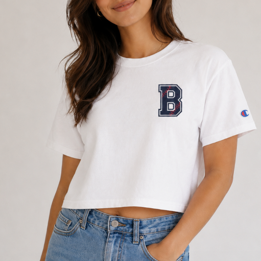 "B" Boston Baseball Cropped Tshirt