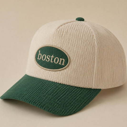 Corduroy Boston Patch Trucker Hat
