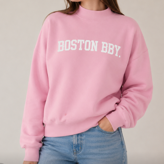 Pink boston bby. Mockneck