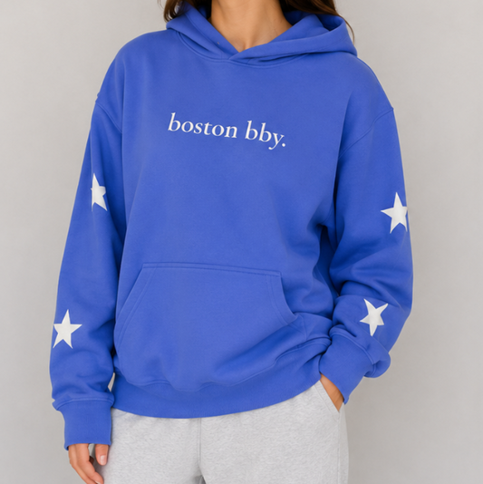 Star Sleeve Royal Blue Hoodie