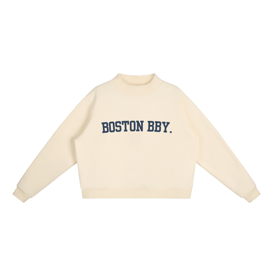 mock-neck crew - apricot